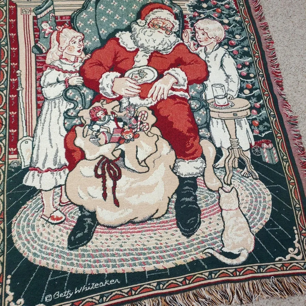 Holiday Tapestry Throw Blanket-Wall‎ Hanging-Night Before Christmas-Whiteaker